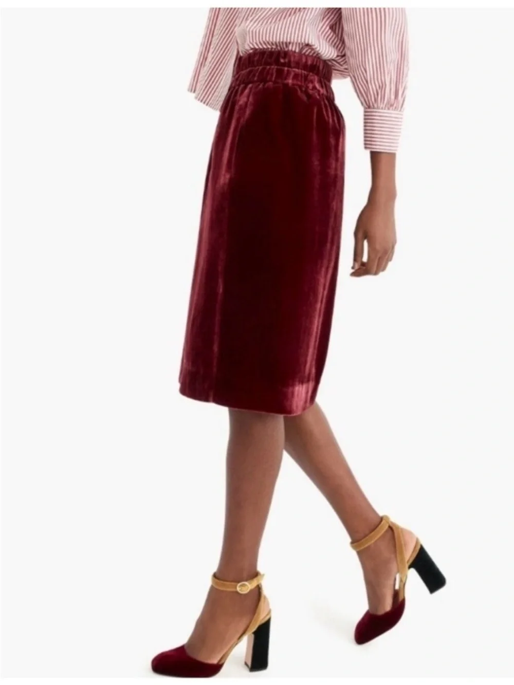 J. Crew Velvet A- Line Midi Skirt, Size M